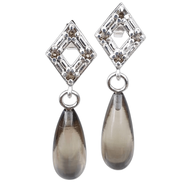 Hovedbilde Øredobber Tiara med røyk quartz